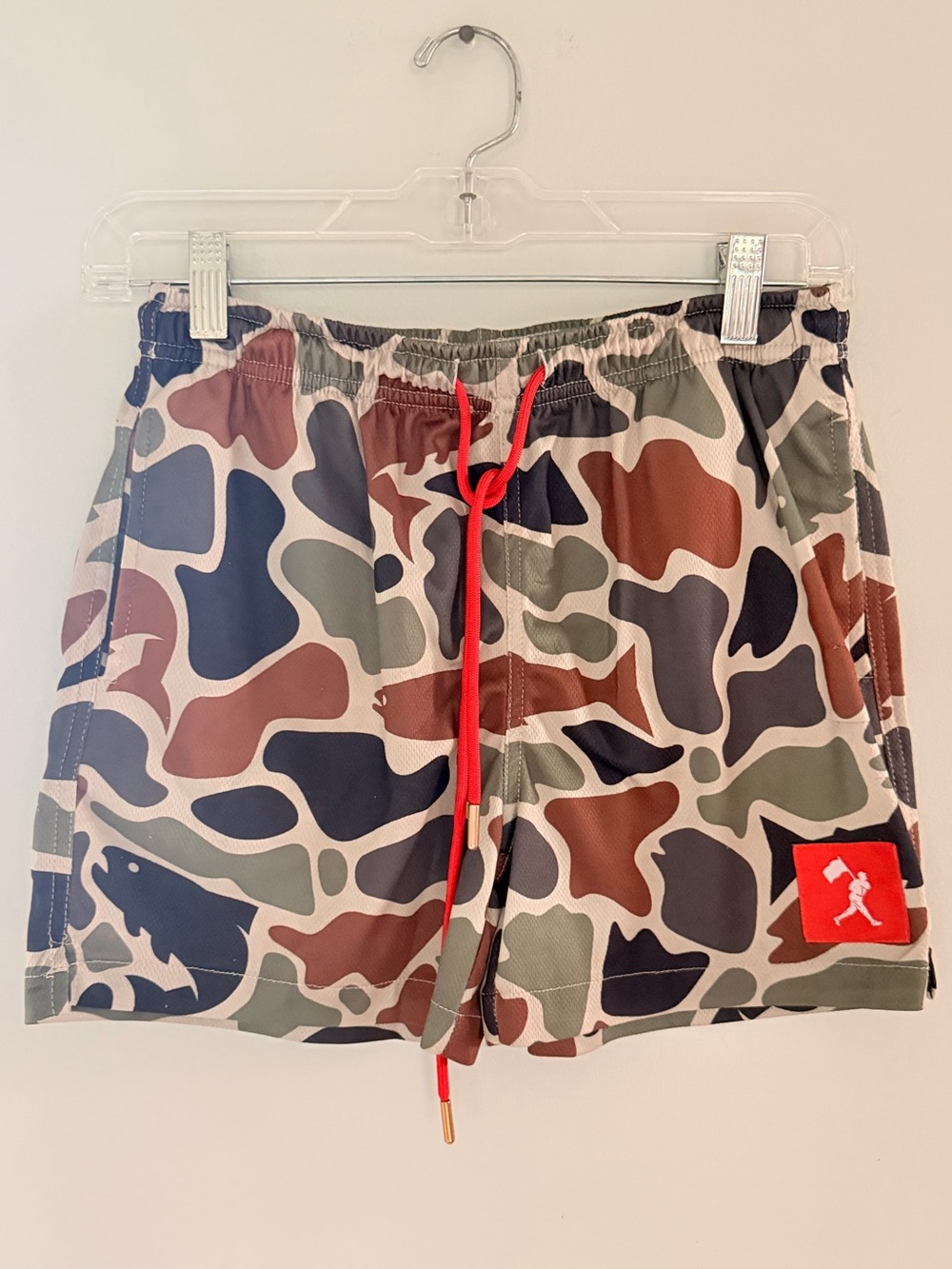 Baseballism Fishing Club Angler Camo Diamond Air Mesh Shorts - youth large